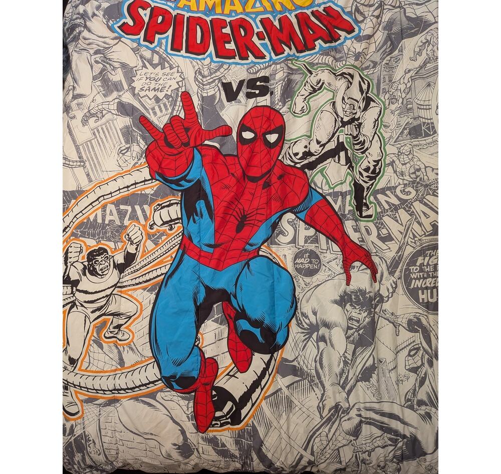 Marvel Amazing Spider-Man Twin Comforter Blanket 60x84 Vintage Comic Book Style